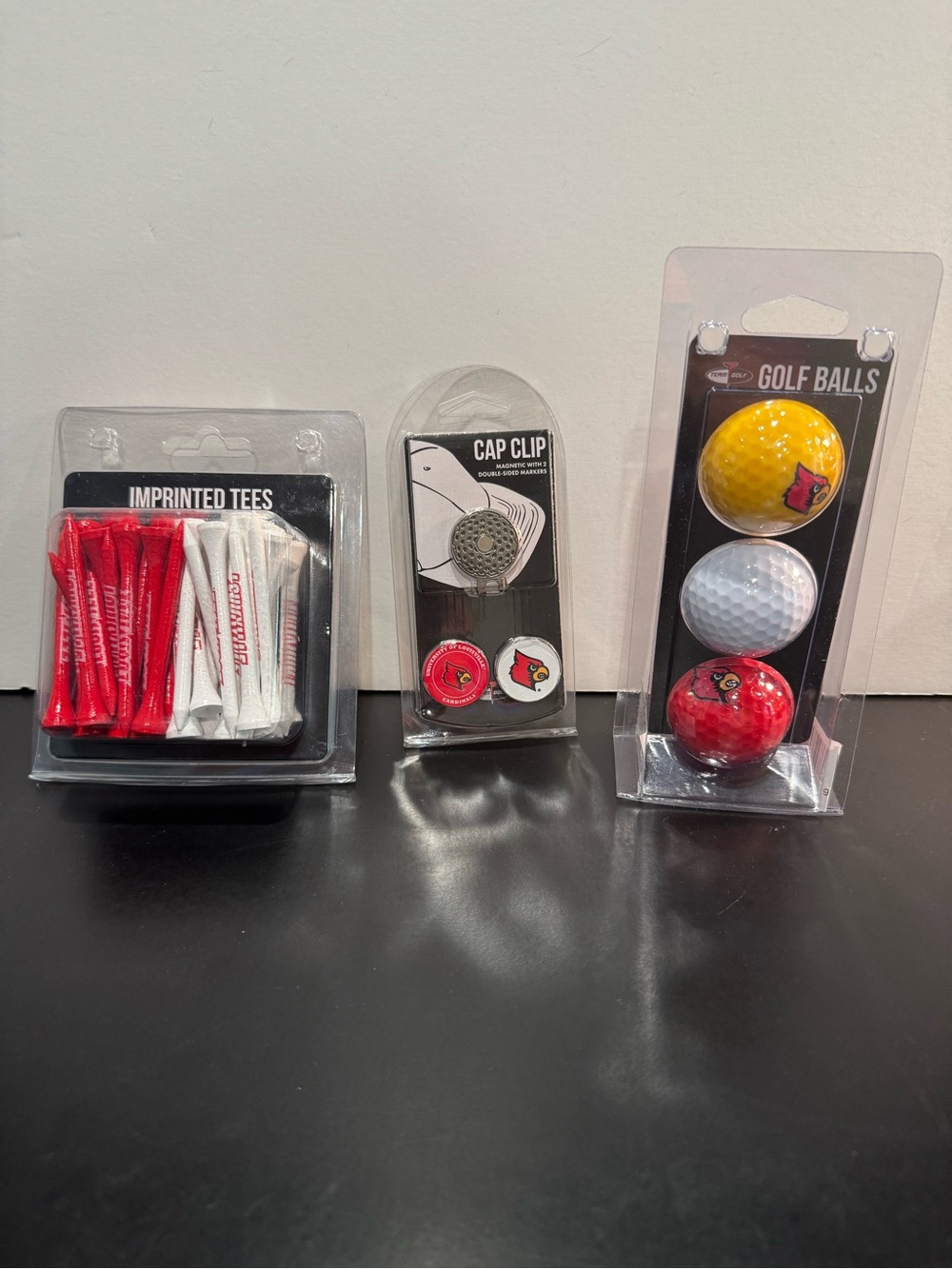 Team Golf University of Louisville Cardinals Golf Balls Golf Tees Cap Clip NWT